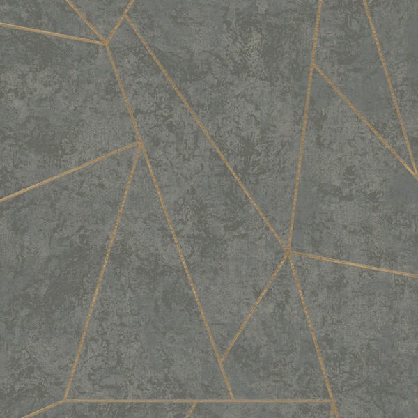 Dark Grey & Gold Nazca Wallpaper