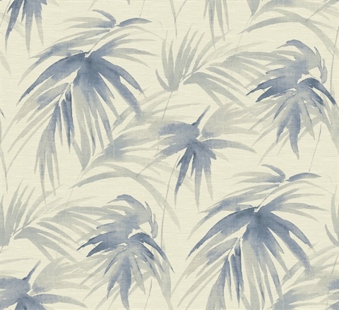 Darlana Blue Grasscloth Wallpaper
