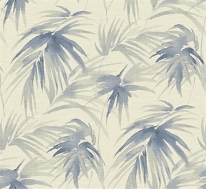 Darlana Blue Grasscloth Wallpaper