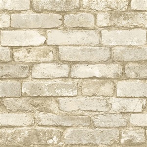 Davis Off-White Brick Wallpaper