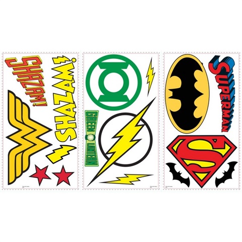 Dc Superhero Logos Peel And Stick Wall Decals