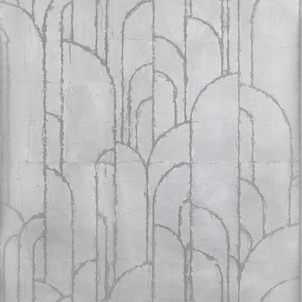 Deco Moon Silver Wallpaper