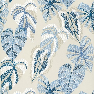 Delila Blue and Beige Wallpaper