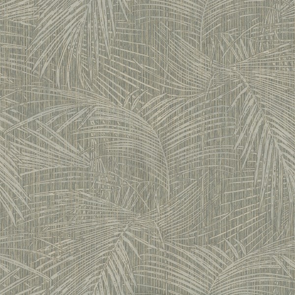 Della Palm Dark Taupe Wallpaper