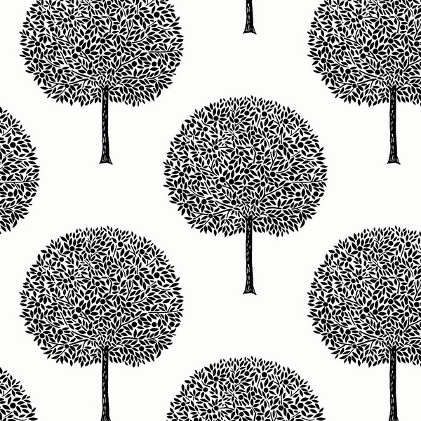Demi Trees Alabaster & Contrast Wallpaper
