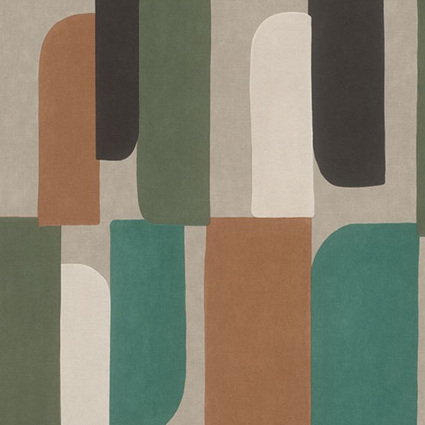 Derain Green Geometric Wallpaper