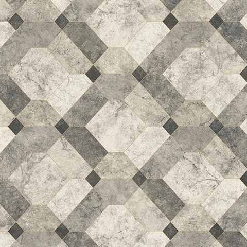 Devonshire Grey Marble Wallpaper