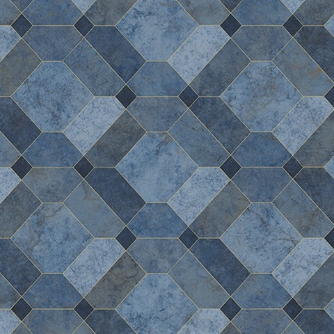 Devonshire Blue Marble Wallpaper