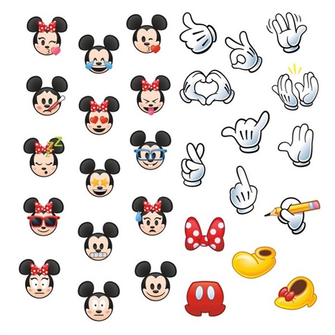 Mickey &amp; Minnie Emoji P &amp; S Wall Decals
