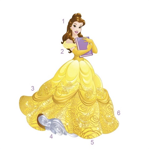 Disney Princess - Sparkling Belle Peel And Stick Giant Wall Decals