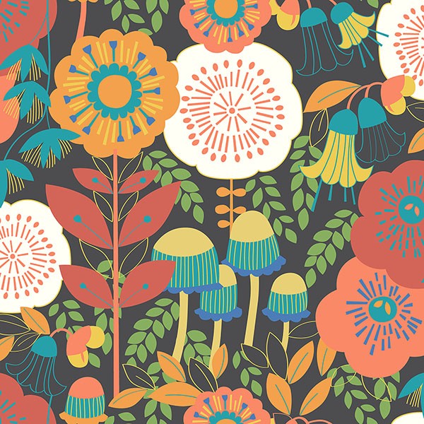 Dream Garden Dark Brown Peel & Stick Wallpaper