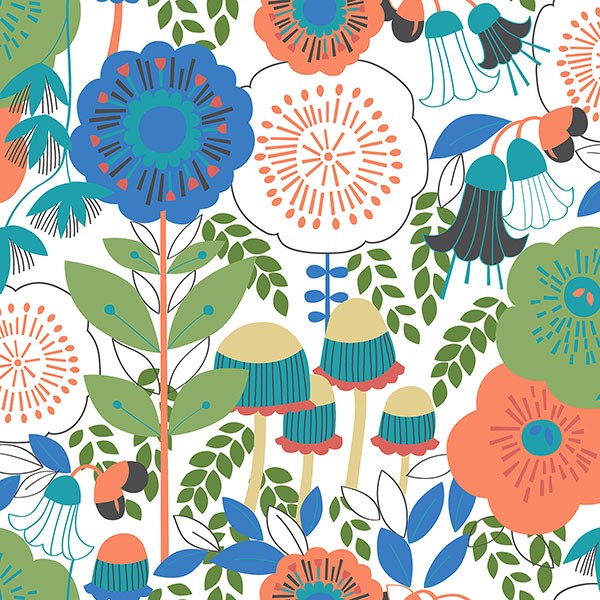 Dream Garden Off White Peel & Stick Wallpaper