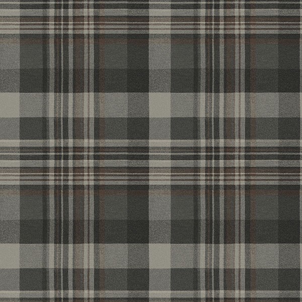 Dutton Plaid Charcoal Wallpaper