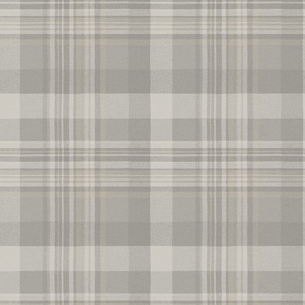 Dutton Plaid Grey Wallpaper