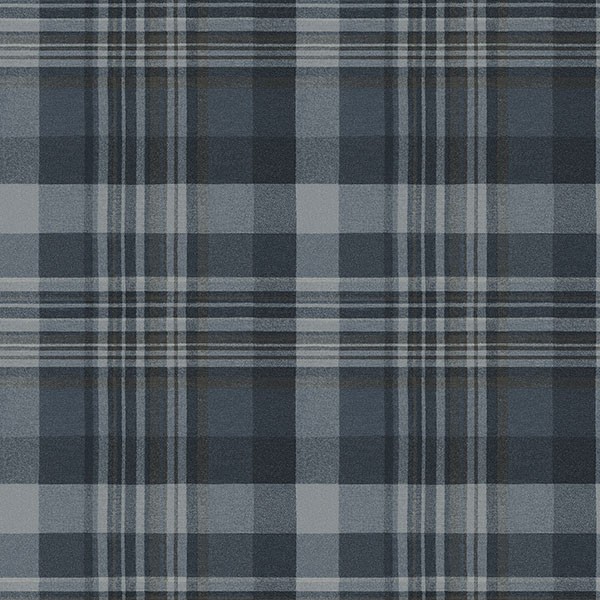 Dutton Plaid Indigo Wallpaper
