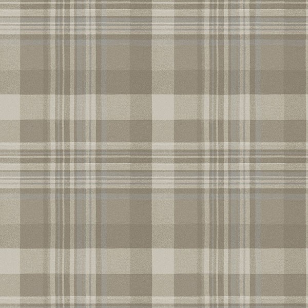 Dutton Plaid Light Brown Wallpaper