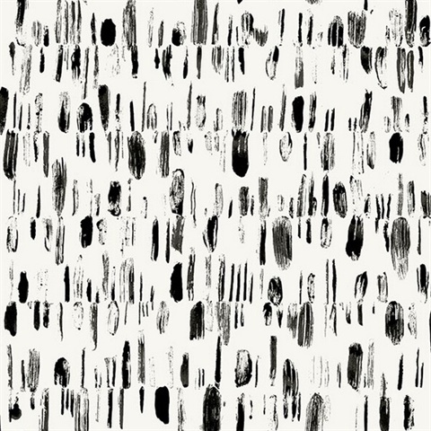 Dwell Black Brushstrokes Wallpaper
