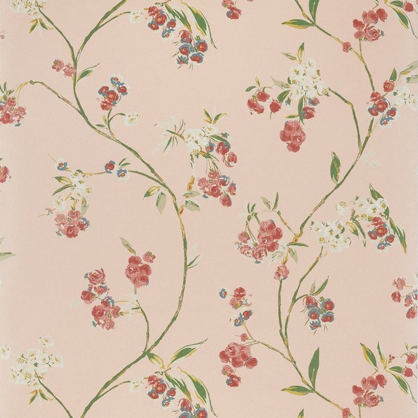 Edo Bloom Blush on Pearl Wallpaper