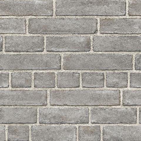 Fa&#231;ade Grey Brick Wallpaper