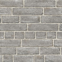 Fa&#231;ade Grey Brick Wallpaper