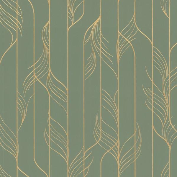Elemental Thread Green & Gold Wallpaper