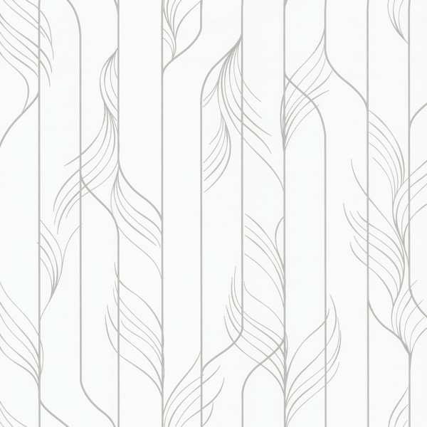 Elemental Thread White & Silver Wallpaper