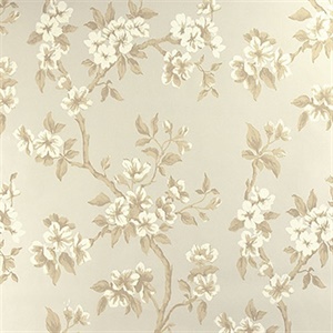 Ellen Beige Floral Wallpaper