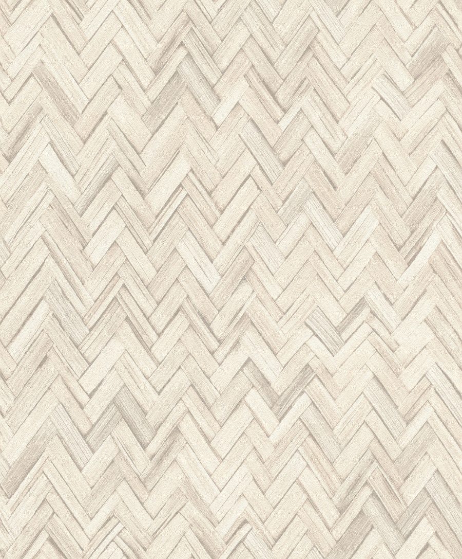 Ellery Beige Herringbone Wallpaper