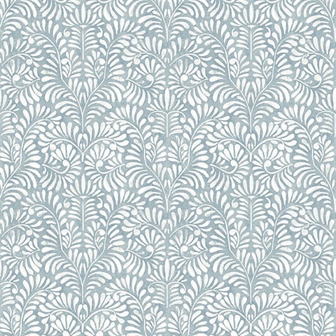Elma Sky Blue Fiddlehead Wallpaper