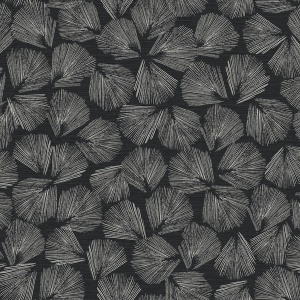 Elora Leaf Black Wallpaper