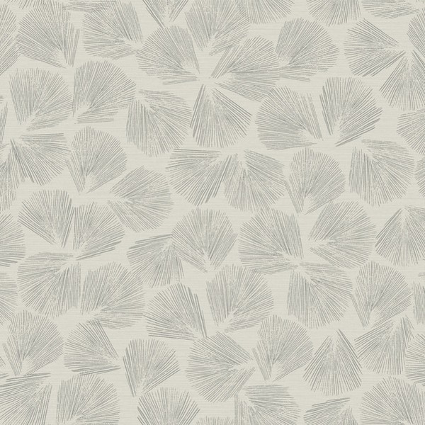 Elora Leaf Grey Wallpaper