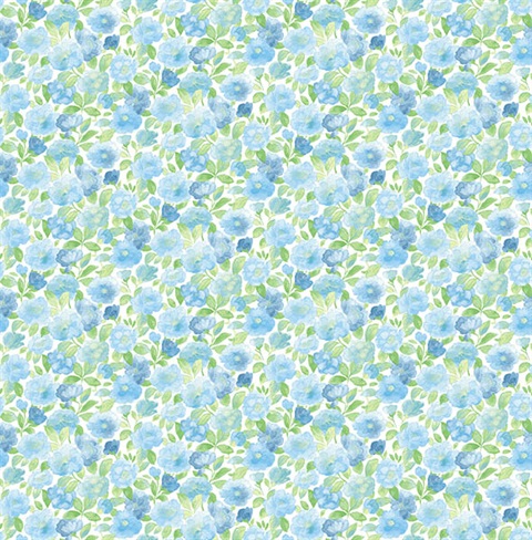 Elsie Sky Blue Floral Wallpaper