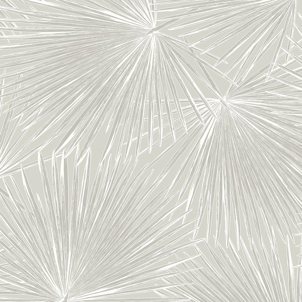 Elvis Palms Metallic Boulder Grey Wallpaper