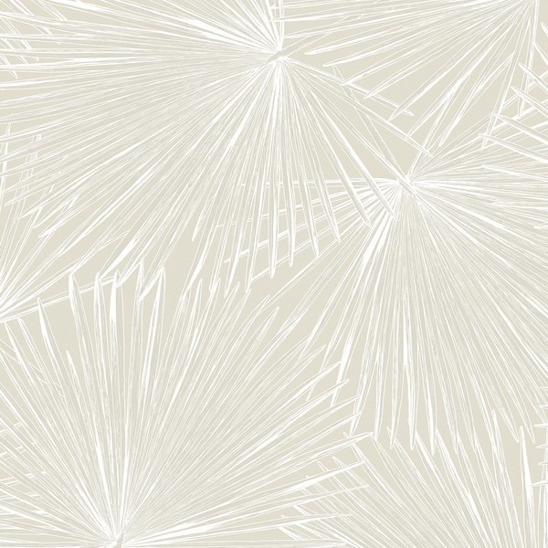 Elvis Palms Metallic Ivory Wallpaper