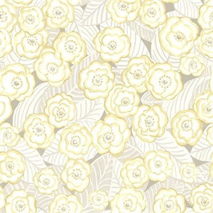 Emery Light Yellow Floral Wallpaper