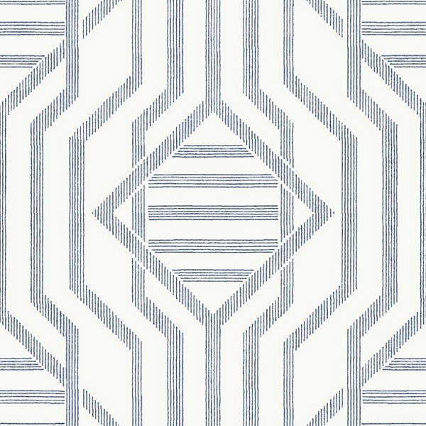 Essex Dark Blue Geometric Wallpaper
