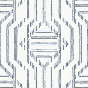 Essex Dark Blue Geometric Wallpaper