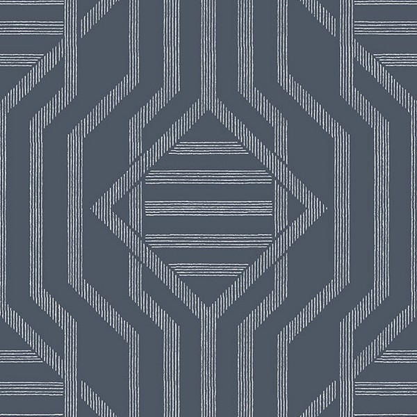 Essex Navy Geometric Wallpaper