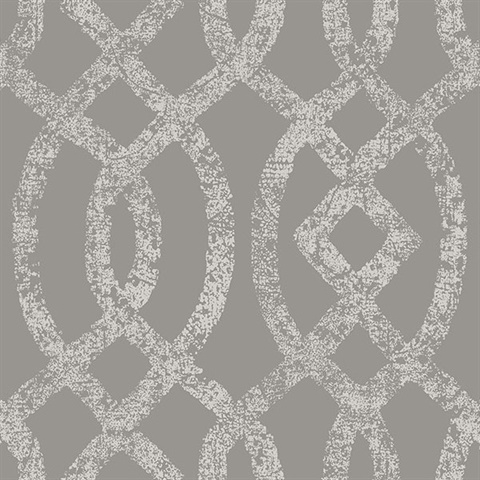 Ethereal Grey Trellis Wallpaper