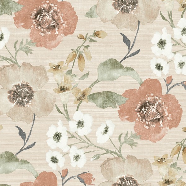 Evelyn Apricot Wallpaper