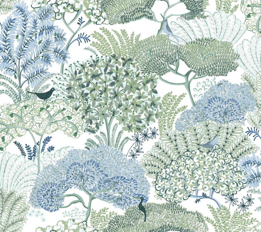 Everbloom Forest Green Botanical Peel & Stick Wallpaper