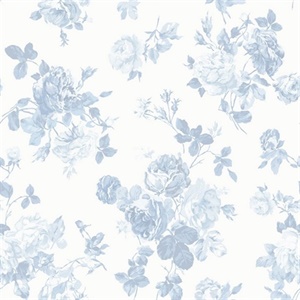 Everblooming Rosettes Dreamy Sky Cabbage Rose Bouquets Wallpaper