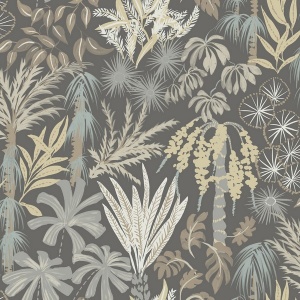 Everglades Grey Botanical Wallpaper