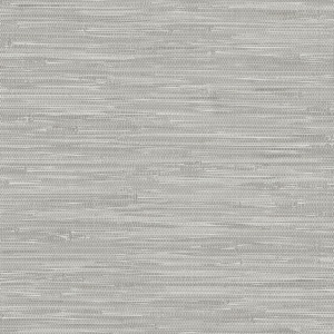 Exhale Light Grey Woven Faux Grasscloth Wallpaper