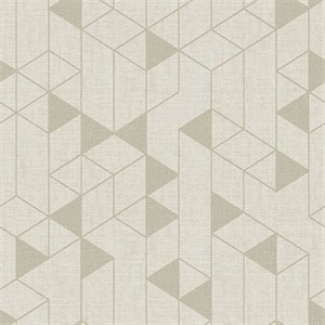 Fairbank Champagne Linen Geometric Wallpaper by Scott Living