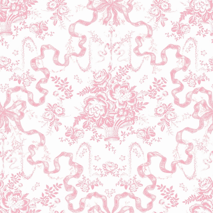 Fairytale Peony Pink Toile Wallpaper