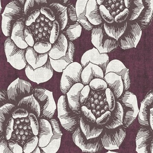 Fanciful Plum Floral Wallpaper