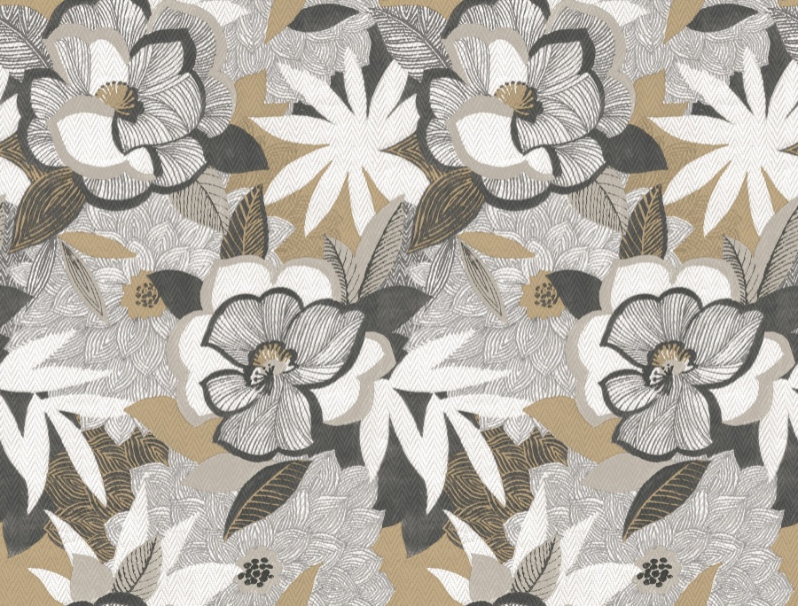 Fantasium Black Floral Peel & Stick Wallpaper
