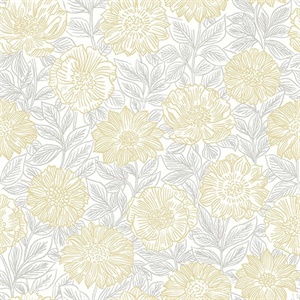 Faustin Yellow Floral Wallpaper