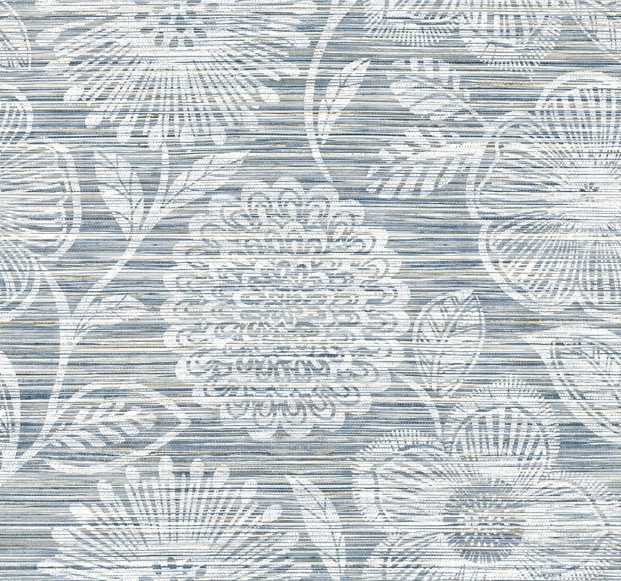 Faux Grass Floral Bluestone Peel & Stick Wallpaper